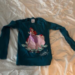 Disney Ariel Long Sleeve Kids Shirt - Teal and Purple